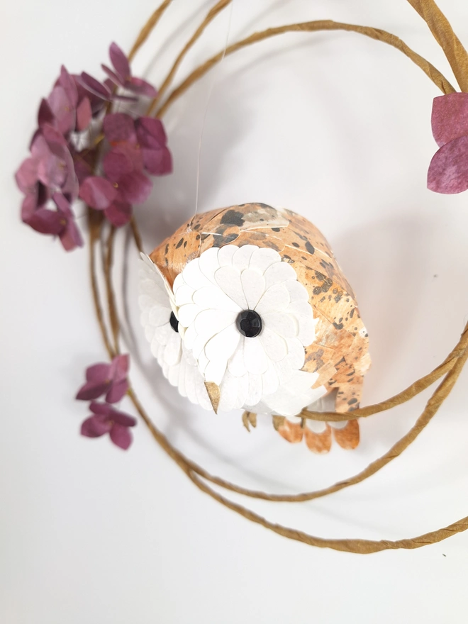 barn owl baby handmade sculpture