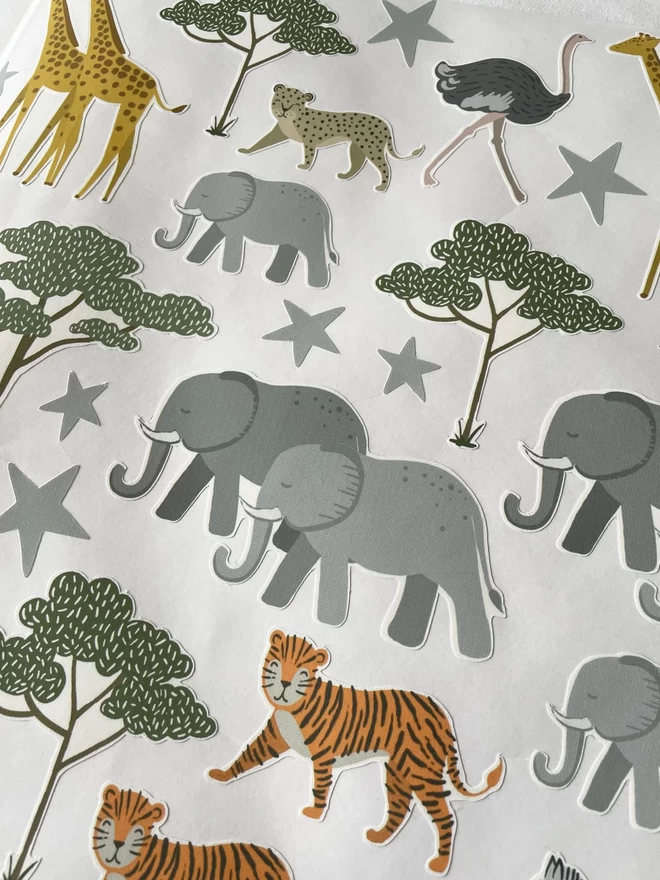 Safari animal wall stickers sheet