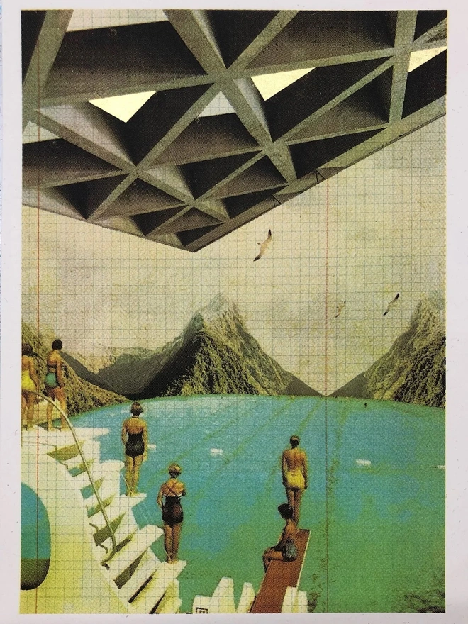 Utopian Swim A4 Screenprint