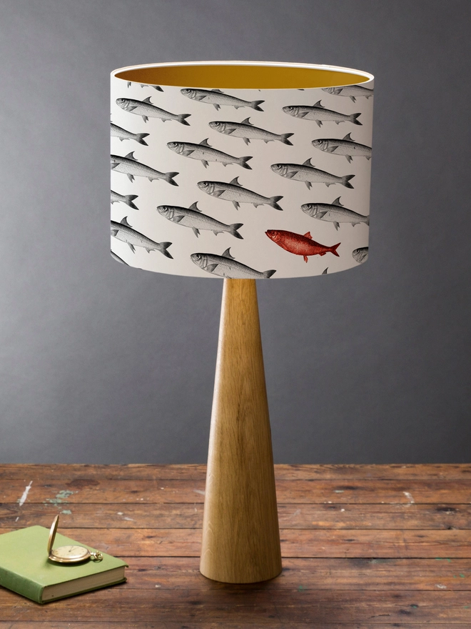 Red Herring and sardine  lampshade by Mountain & Molehill