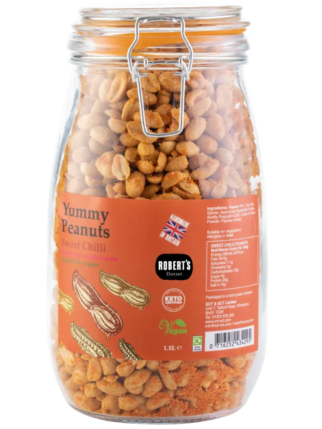 Yummy Peanuts Glass Jar