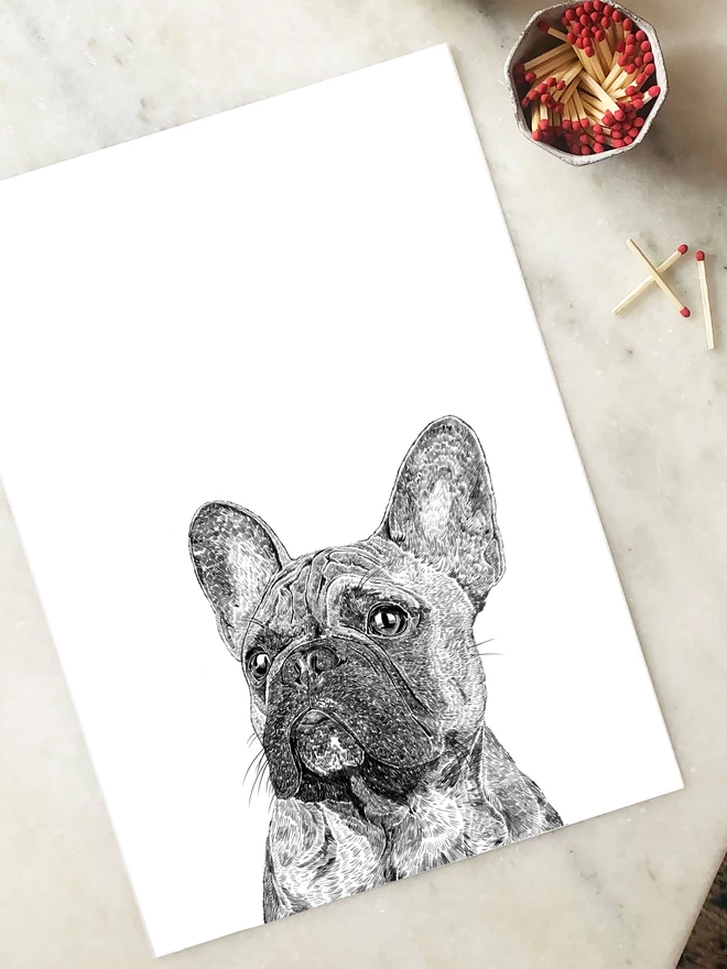 French bulldog art print