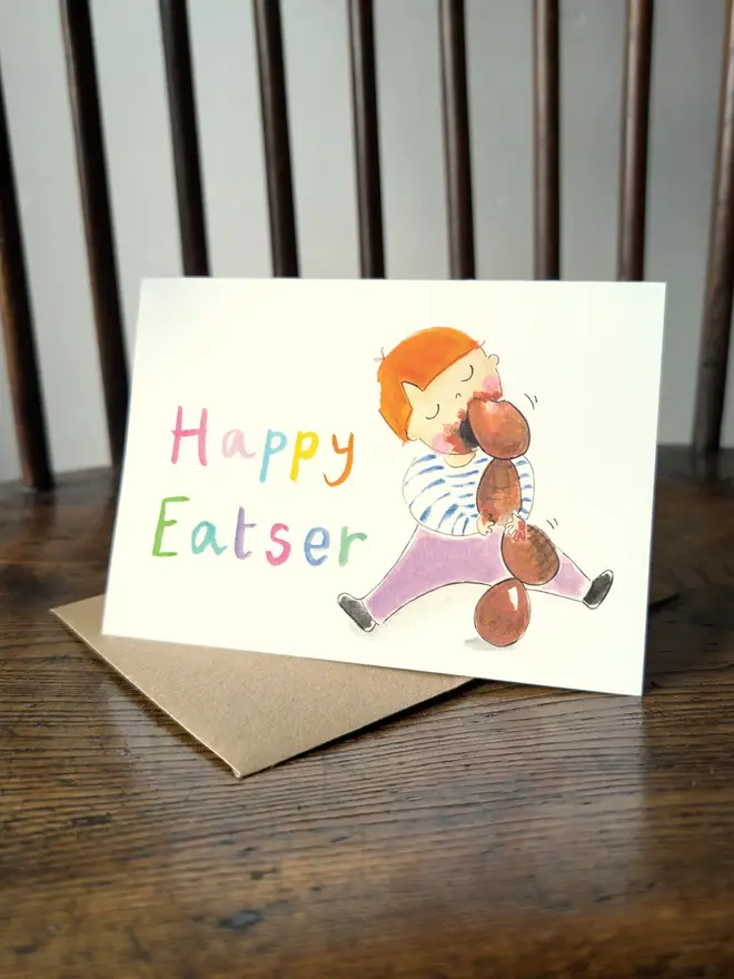 funny easter card for chocolate lovers