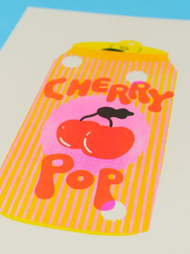 Cherry Pop Risograph Print