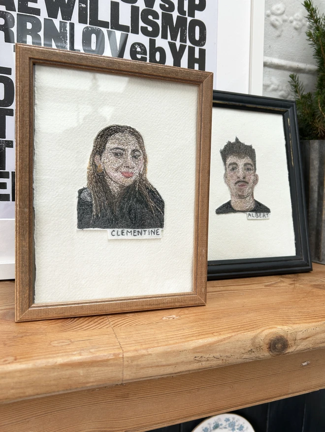 Embroidered personalised portrait