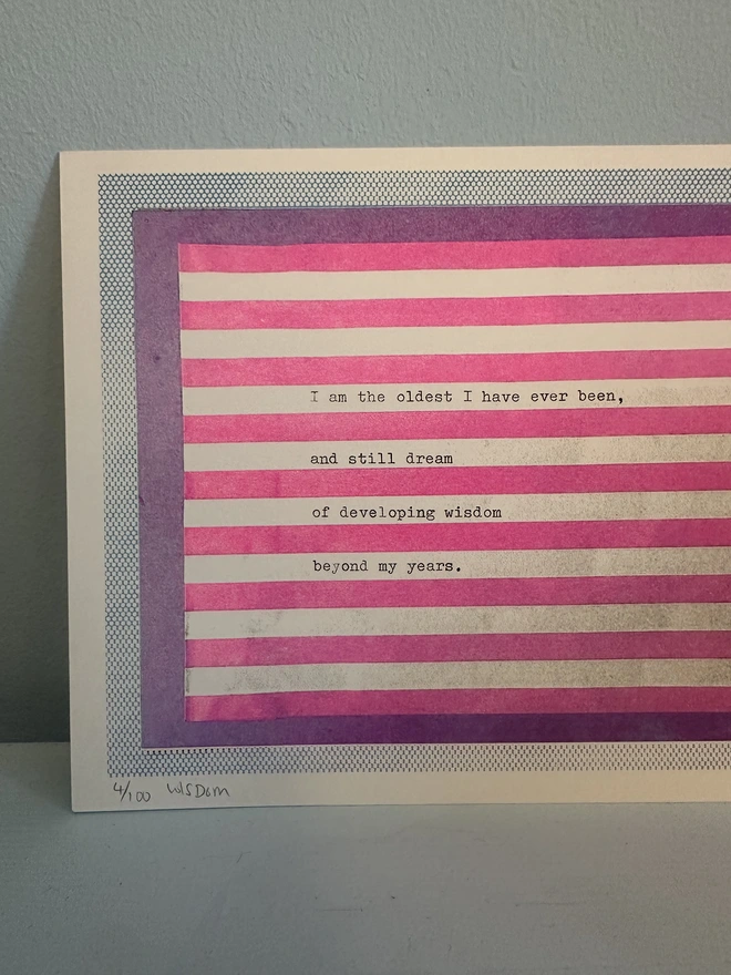'Wisdom' A5 Risograph Print Wall Art