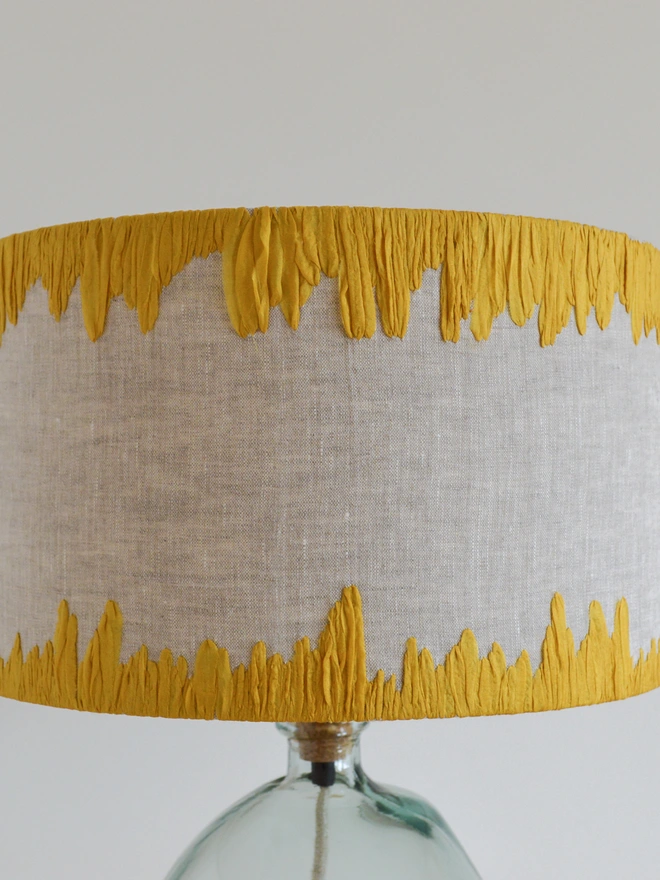 Yellow Edged Embroidered Lampshade