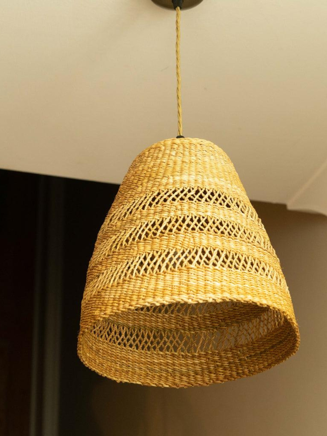 Ghanaian Handwoven Cone Lightshade 'Natural'