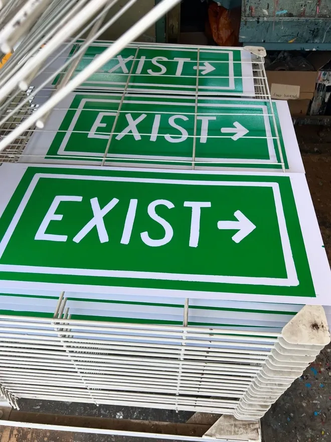 Exist - Green Exit Sign Screenprint