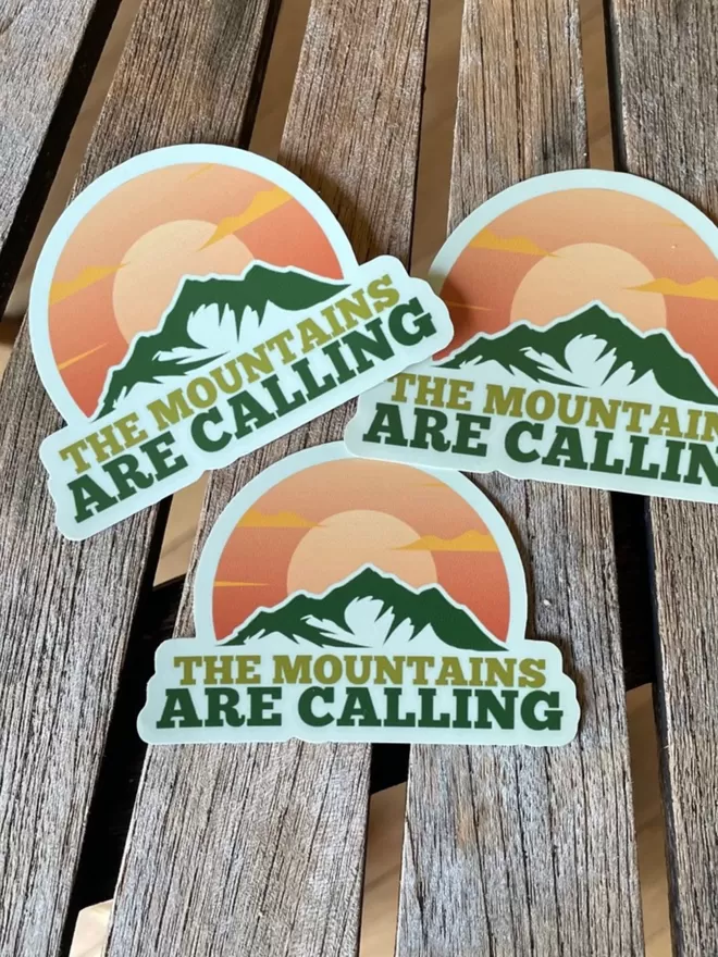 The mountains are calling vinyl stickers