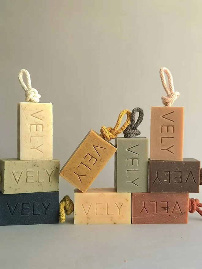 Soap On A Rope "Boudoir" With French Red Clay