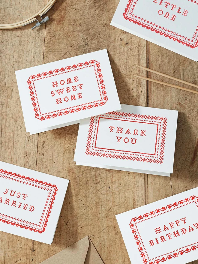 cross stitch greeting cards