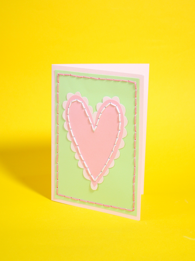  Hand Stitched Heart Cards