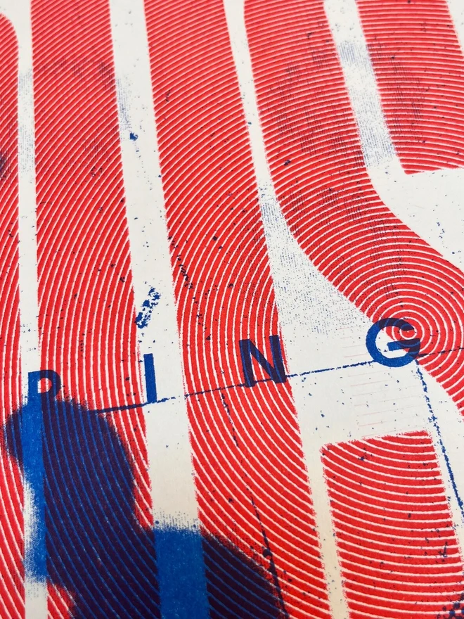'Dusty Springfield' Handmade Risograph Gig Poster, zoomed in. 