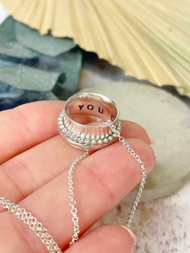 you got this motivational necklace spinner pendant recycled sterling silver celina c jewellery anxiety granduation new job or adventure holly and co