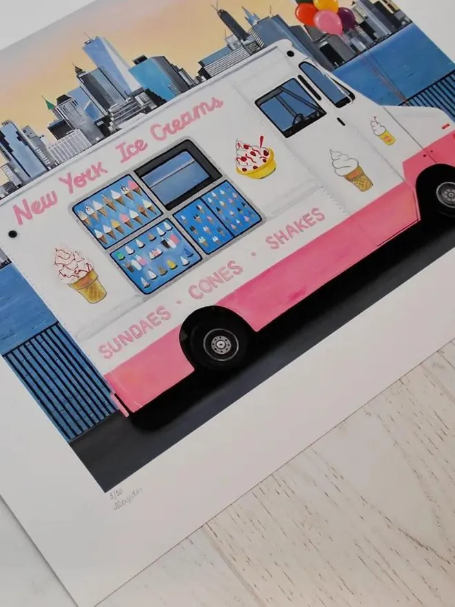 New York Ice Cream Truck Fine Art Print