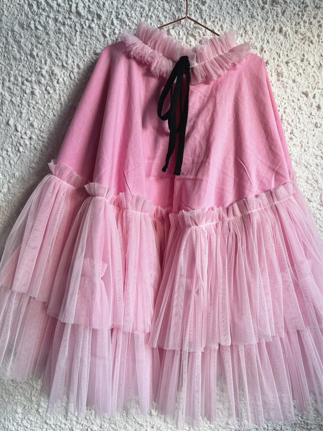 Kids Pink Ghost Tie Back Halloween Cape