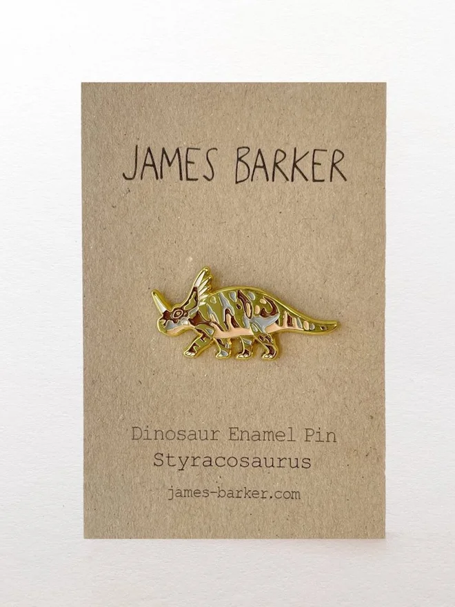 Styracosaurus Dinosaur Enamel Pin Badge