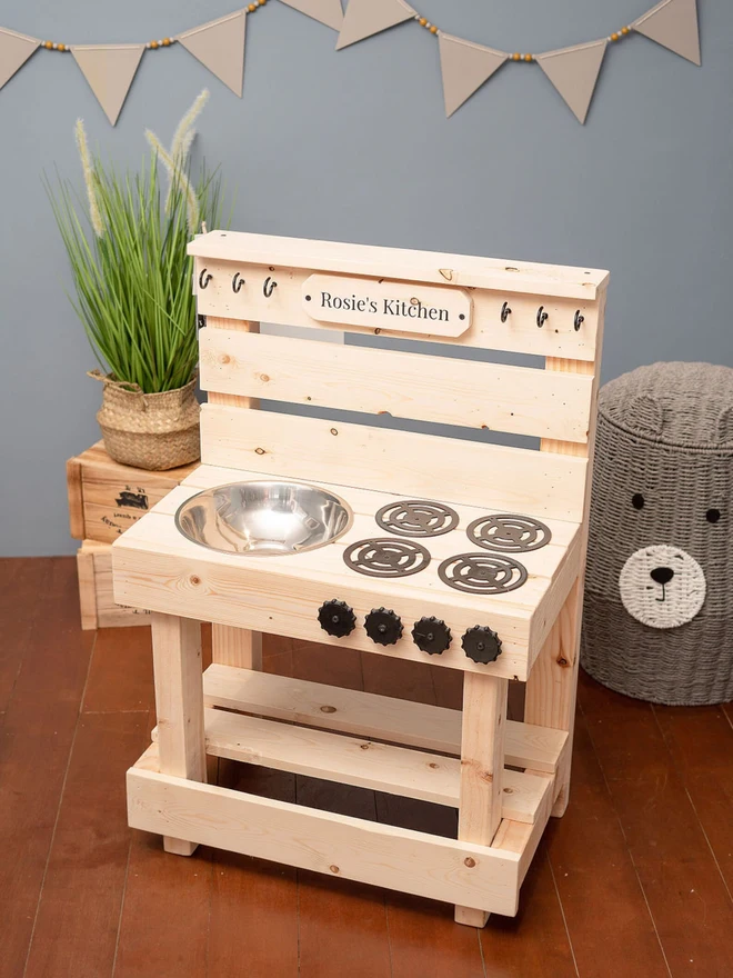 Personalised Wooden Play Cooker Kitchen