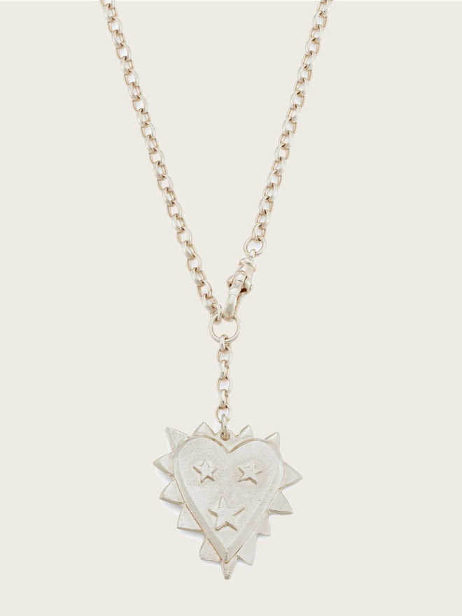 silver jagged heart necklace