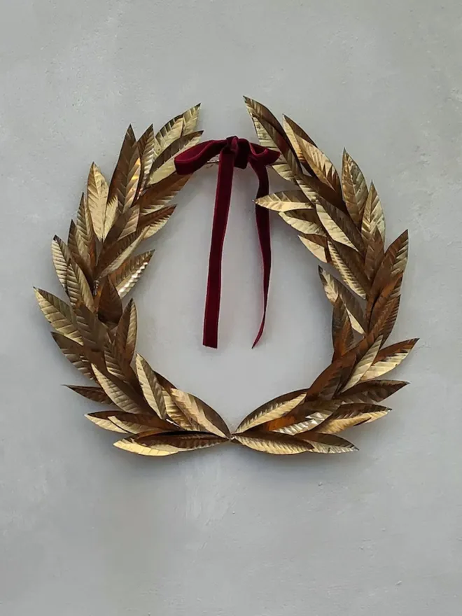 Large Brass Laurel Wreath