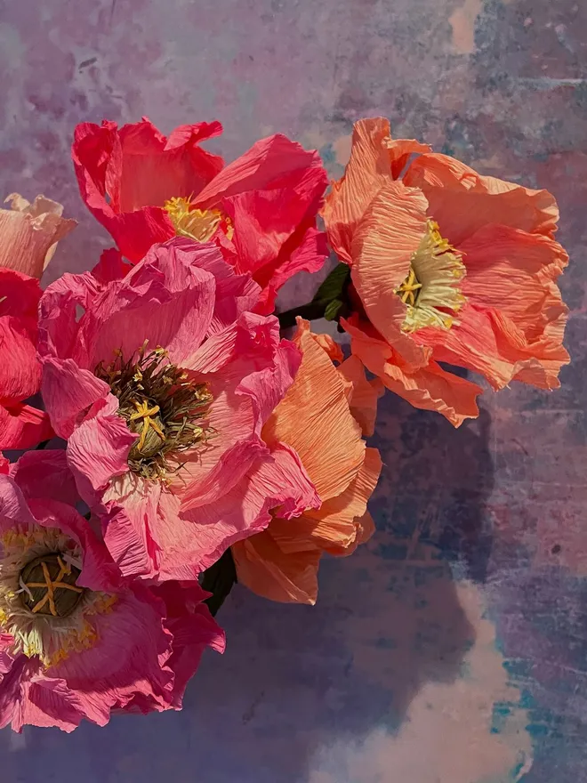 Paper Poppy Bouquet (Set Of 7)