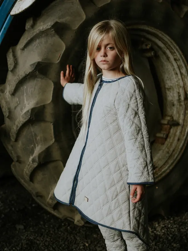 house of dungarees quilted coat grey
