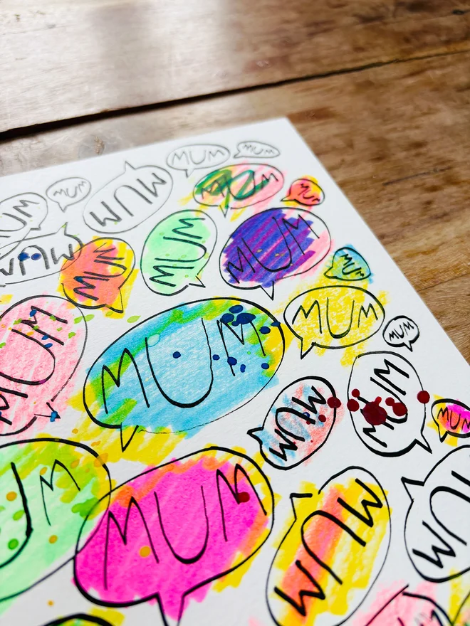 "Mum Mum Mum'' Handwritten Original Artwork