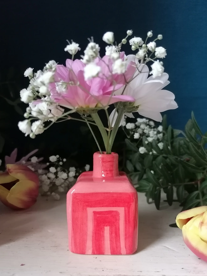 Aunt Fanny's Love Potion ceramic unique hand painted vase