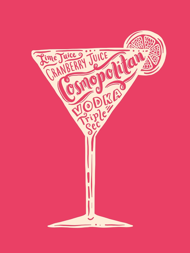 Cosmopolitan Cocktail drink artwork