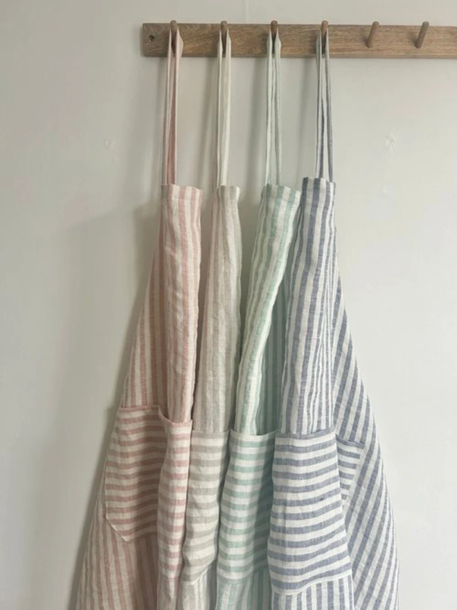 Striped Linen Full Apron