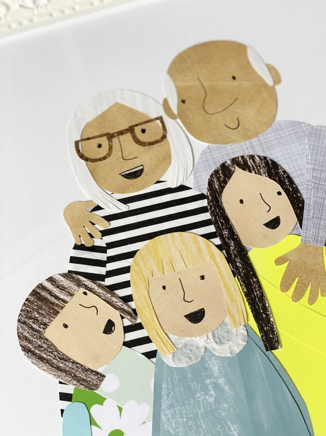 a collaged portrait of grandparents and grandchildren