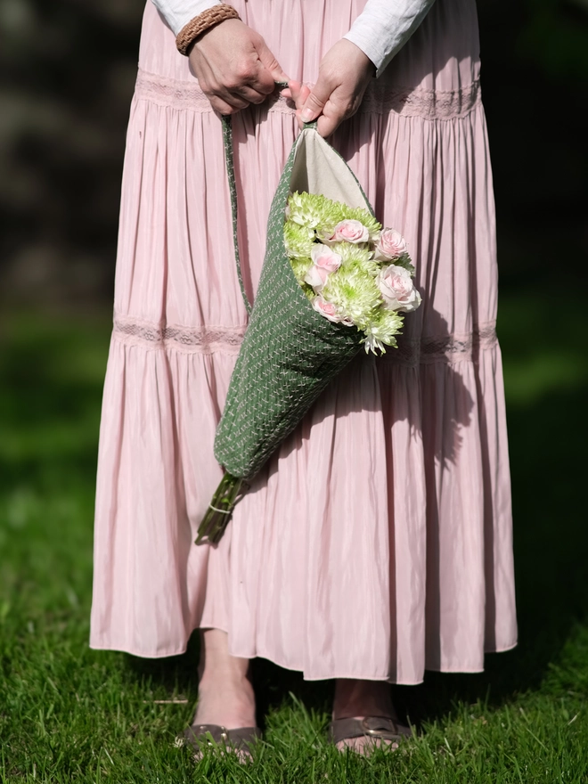 Reusable Linen Flower Bag
