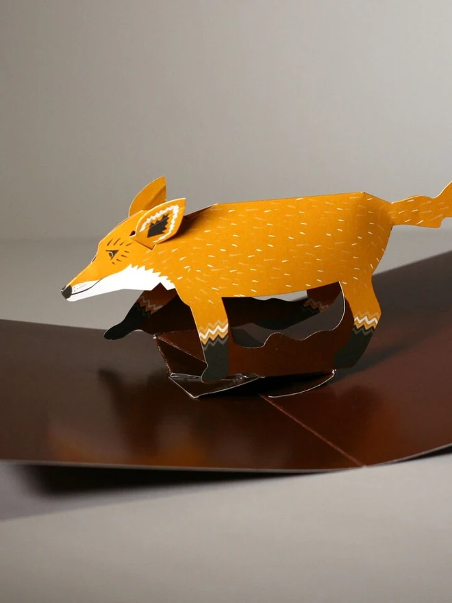 3d fox pop up card