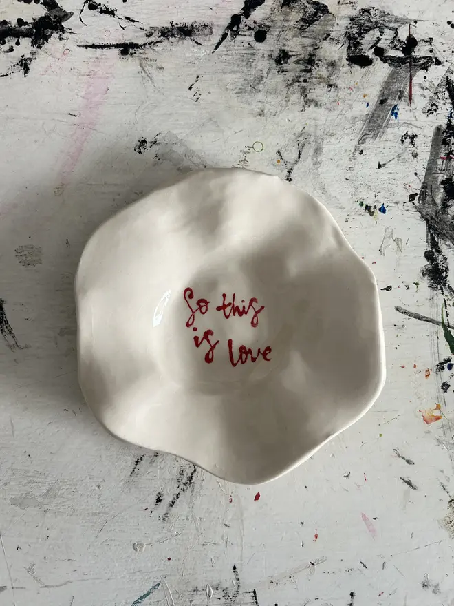 So this is love mini ceramic plate - Lucy Deaner