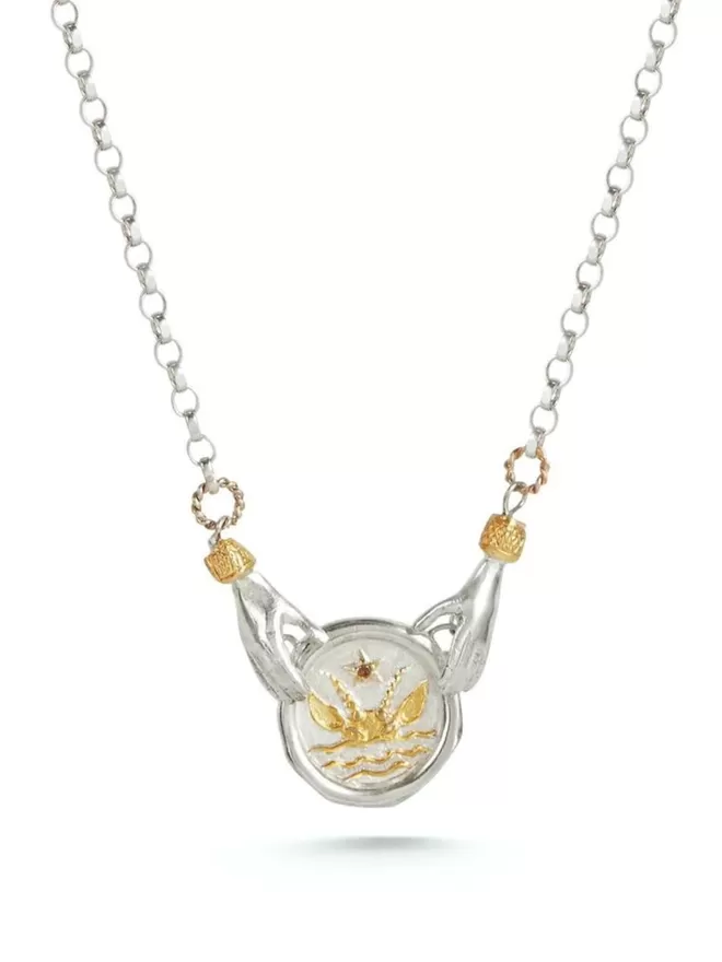 Capricorn. zodiac necklace cropped, product image
