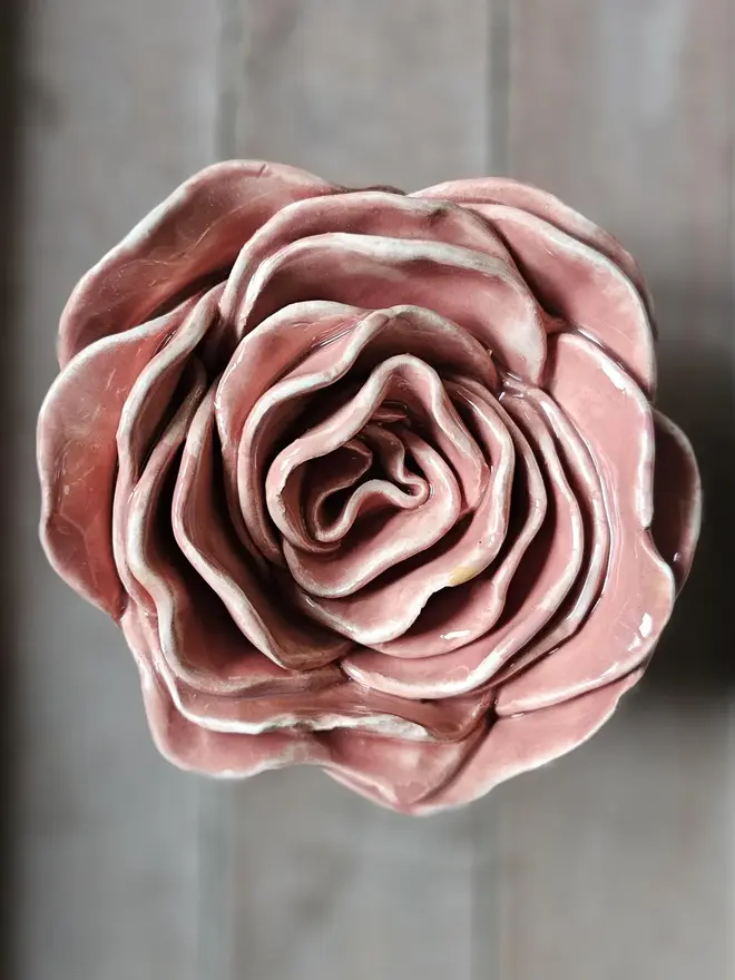 coral pink blush salmon ceramic flower wall art 3d sculpture unique handmade original