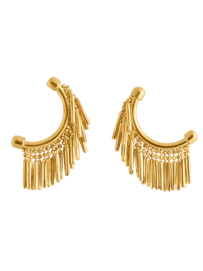 Gold Tassel Mini Earrings