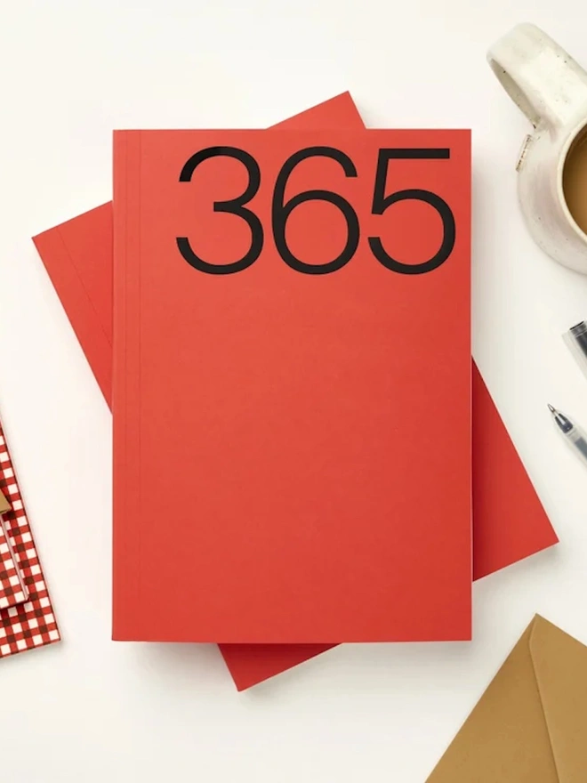Red A5 Lay Flat 365 Undated Planner