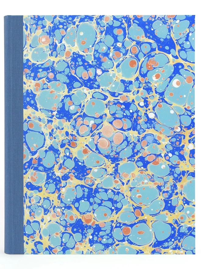 Marbled Photo Album - Blue, Gold & Copper