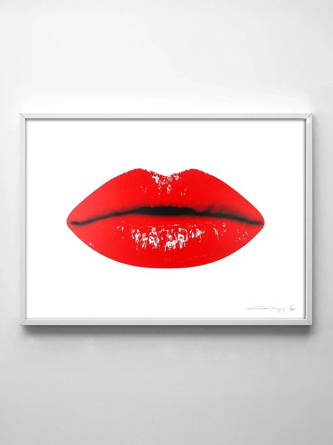 The Curves of your lips re-write history screenprint