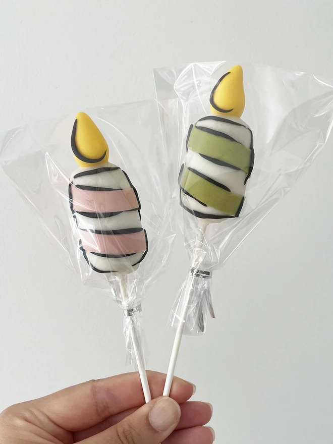 Cartoon Birthday Candle Cake Pops (Pack of 6, 12, 18, 24) individually wrapped, perfect for party favours, gifts or dessert table treats