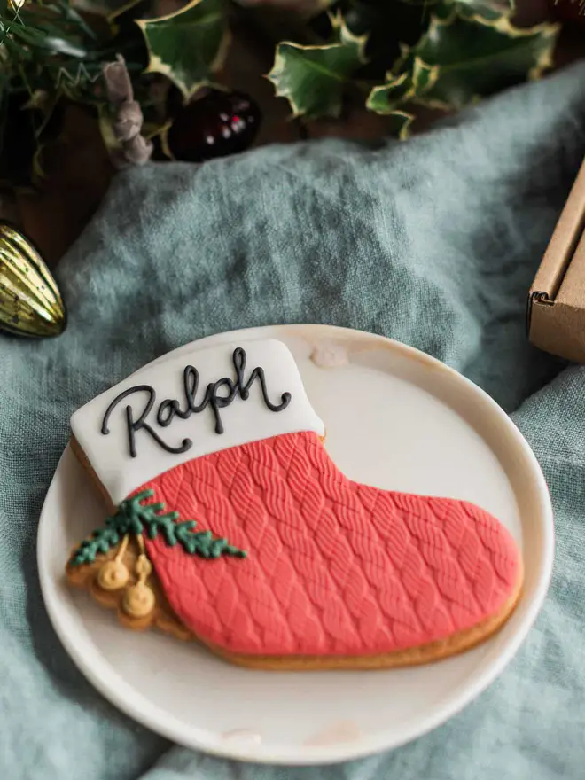 Personalised Christmas Stocking Biscuit