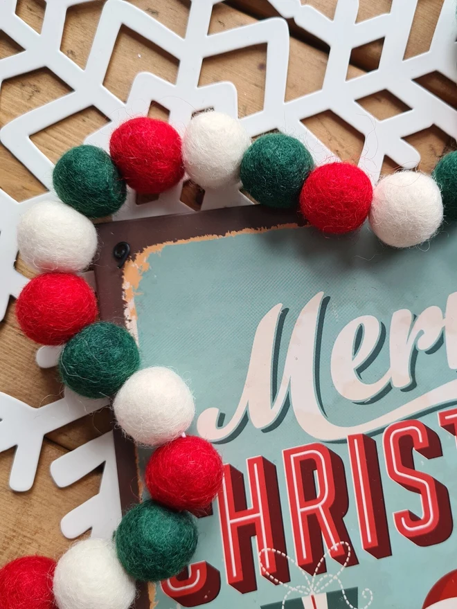 Classic Christmas Pom Pom Garland