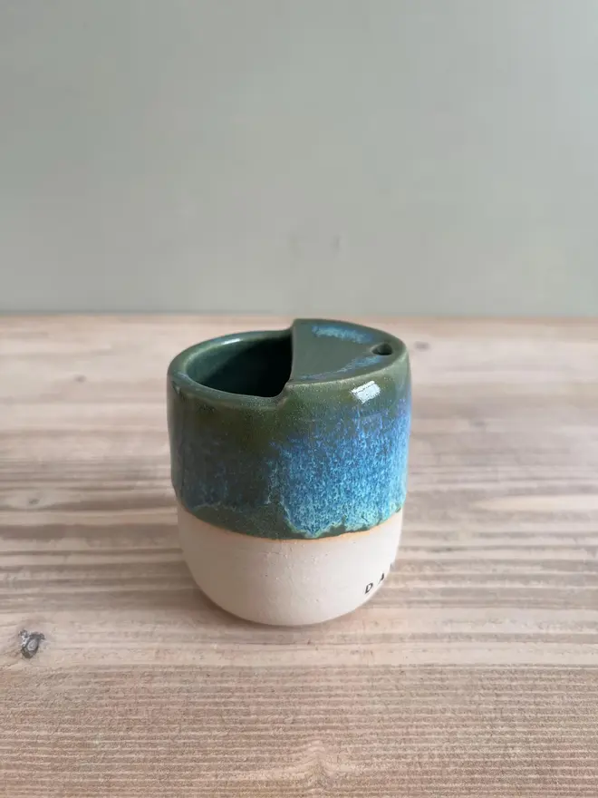 'Daily Grind' Ceramic Travel Cup Green Granite Glaze