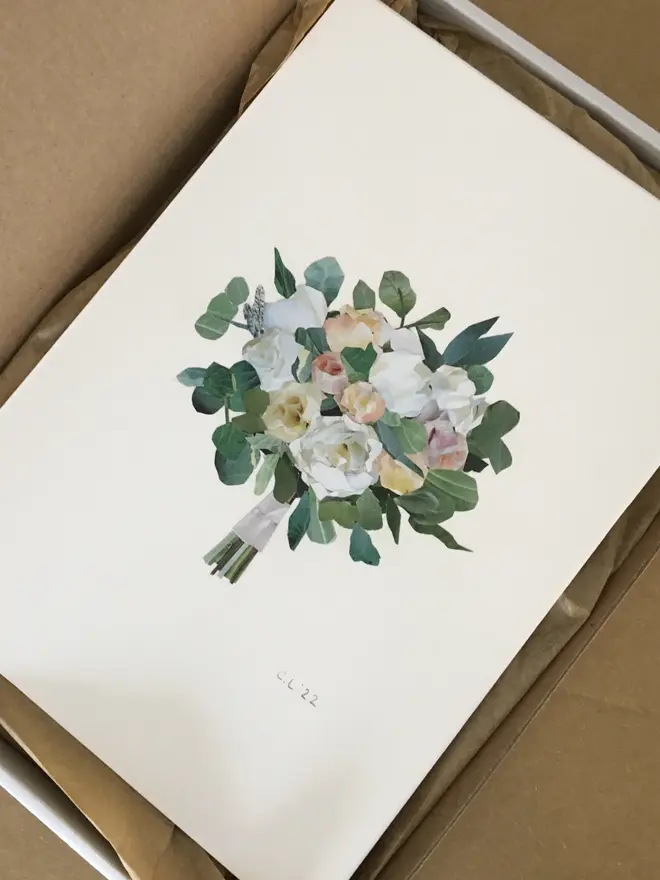 Recycled Paper Bouquet Collages