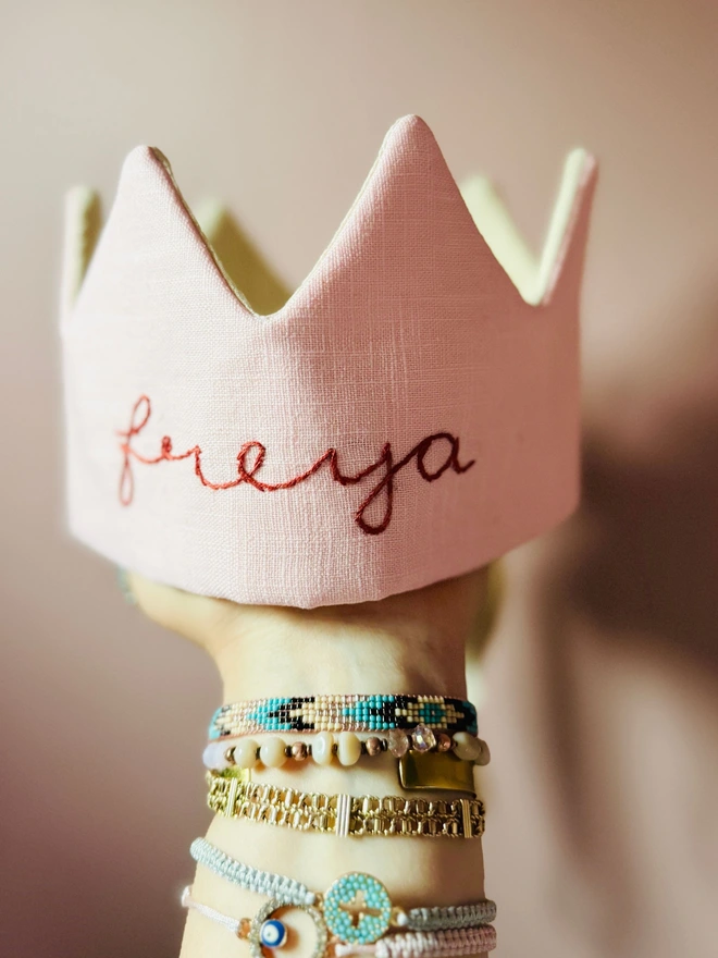 Blue crown name crown birthday crown birthday gift handmade crown 