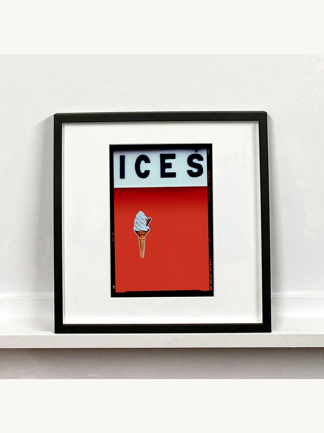 Ices Red mounted square framed in black