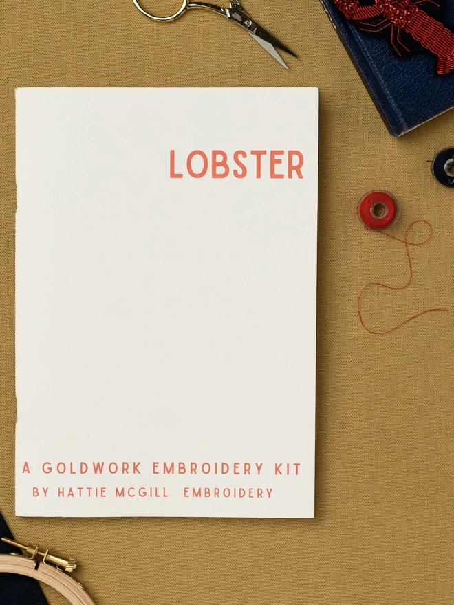 Goldwork Lobster Brooch Embroidery Kit