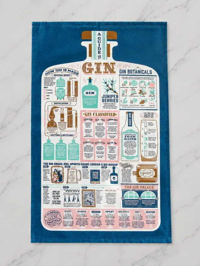 The G & T Tea Towel, against a white background. 